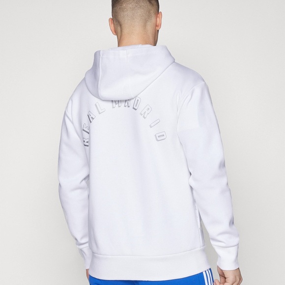 Adidas White Real Madrid Hoodie Unisex XXL - Picture 2 of 10